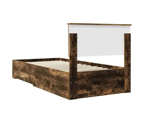 Gultas Rāmis Dūmaka Ozols 100 X 200 Cm Inženierijas Koks Vidaxl