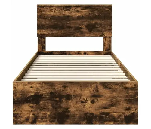 Gultas Rāmis Dūmaka Ozols 100 X 200 Cm Inženierijas Koks Vidaxl