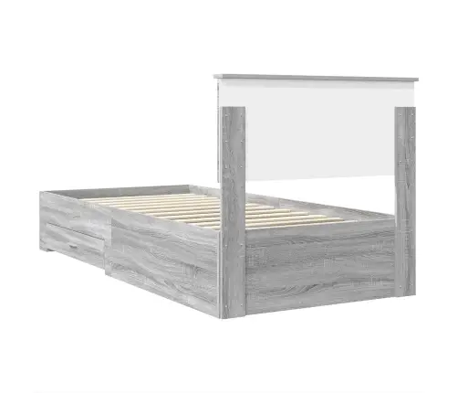 Gultas Rāmis Pelēks Sonoma 100 X 200 Cm Inženierijas Koks Vidaxl