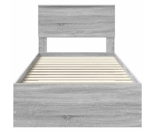 Gultas Rāmis Pelēks Sonoma 100 X 200 Cm Inženierijas Koks Vidaxl
