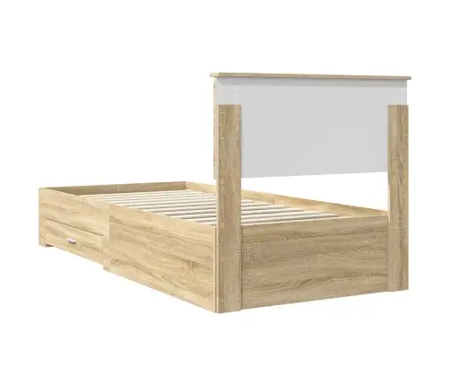 Gultas Rāmis Sonoma Ozols 90 X 190 Cm Inženierijas Koks Vidaxl