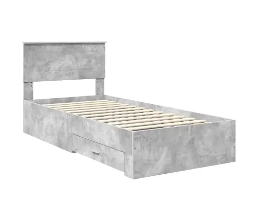 Voodi Raam Peaga Sahtliga Betoonhall 90 X 190 Cm Tehispuit