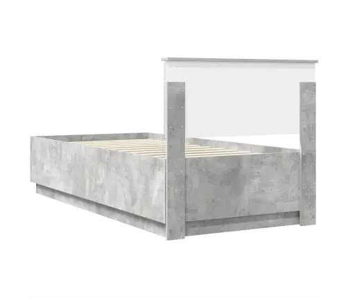 Voodi Raam Peaga Sahtliga Betoonhall 90 X 190 Cm Tehispuit