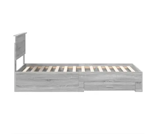 Gultas Rāmis Pelēks Sonoma 90 X 190 Cm Inženierijas Koks Vidaxl