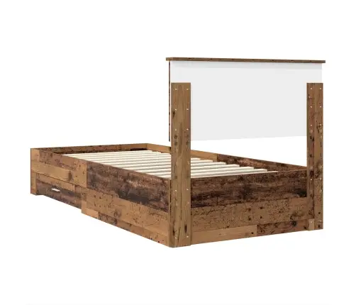 Voodi Raam Peaga Sahtliga Vana Puit 90 X 190 Cm Tehispuit