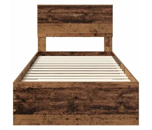 Voodi Raam Peaga Sahtliga Vana Puit 90 X 190 Cm Tehispuit