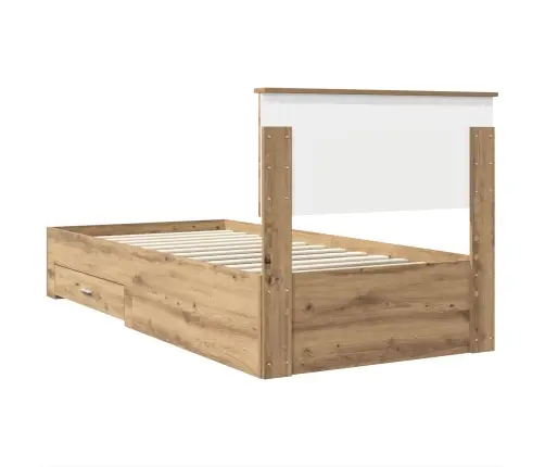 Gultas Rāmis Artisānā Ozols 90 X 190 Cm Inženierijas Koks Vidaxl