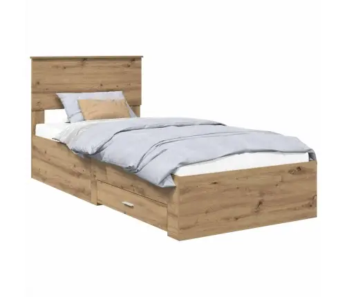 Gultas Rāmis Artisānā Ozols 90 X 190 Cm Inženierijas Koks Vidaxl