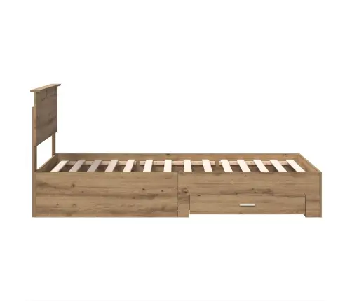 Gultas Rāmis Artisānā Ozols 90 X 190 Cm Inženierijas Koks Vidaxl