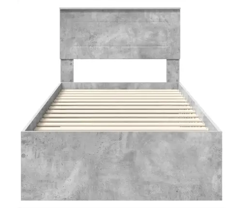 Gultas Rāmis Betona Pelēks 90 X 200 Cm Inženierijas Koks Vidaxl