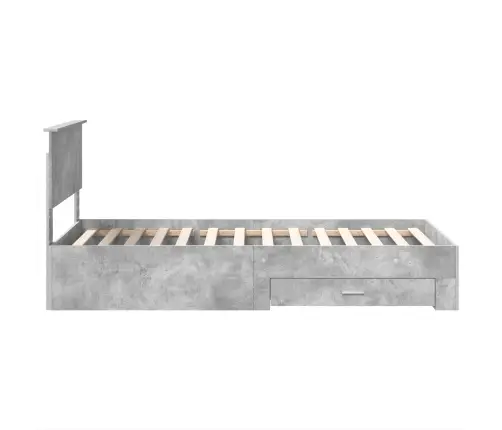 Gultas Rāmis Betona Pelēks 90 X 200 Cm Inženierijas Koks Vidaxl