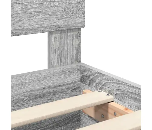 Gultas Rāmis Pelēks Sonoma 140 X 190 Cm Inženierijas Koks Vidaxl