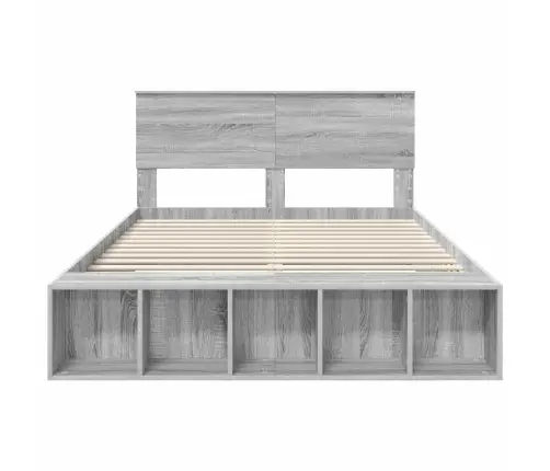 Gultas Rāmis Pelēks Sonoma 140 X 190 Cm Inženierijas Koks Vidaxl