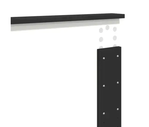 Gultas Rāmis Ar Plauktu Melna 140 X 200 Cm Inženierijas Koks Vidaxl