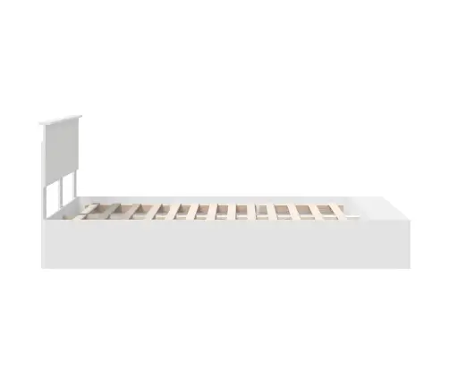 Gultas Rāmis Ar Plauktu Balts 135 X 190 Cm Inženierijas Koks Vidaxl
