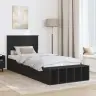 Gultas Rāmis Ar Plauktu Melna 90 X 190 Cm Inženierijas Koks Vidaxl