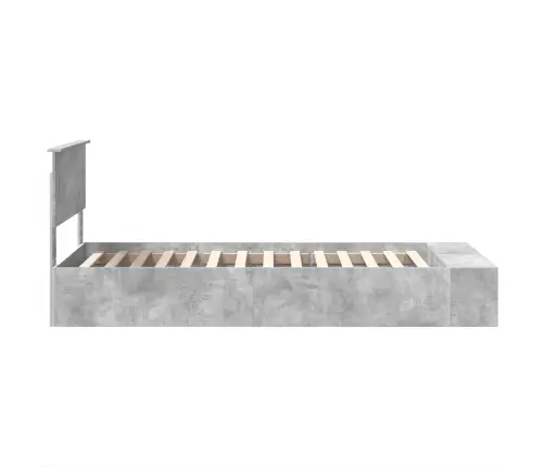 Gultas Rāmis Betona Pelēks 90 X 190 Cm Inženierijas Koks Vidaxl