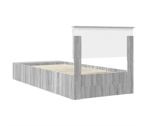 Gultas Rāmis Pelēks Sonoma 90 X 190 Cm Inženierijas Koks Vidaxl