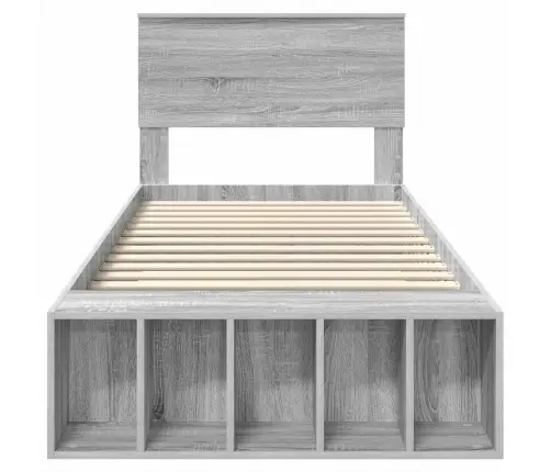 Gultas Rāmis Pelēks Sonoma 90 X 190 Cm Inženierijas Koks Vidaxl