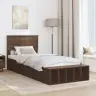 Gultas Rāmis Brūns Ozols 90 X 190 Cm Inženierijas Koks Vidaxl