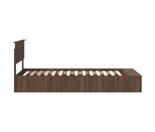 Gultas Rāmis Brūns Ozols 90 X 190 Cm Inženierijas Koks Vidaxl