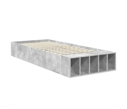 Gultas Rāmis Betona Pelēks 90 X 200 Cm Inženierijas Koks Vidaxl
