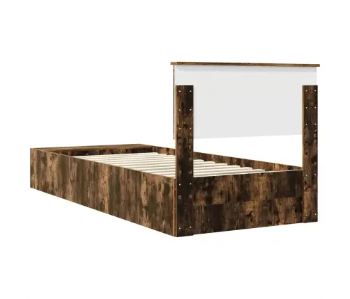 Gultas Rāmis Dūmaka Ozols 90 X 200 Cm Inženierijas Koks Vidaxl