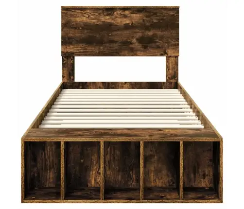 Gultas Rāmis Dūmaka Ozols 90 X 200 Cm Inženierijas Koks Vidaxl