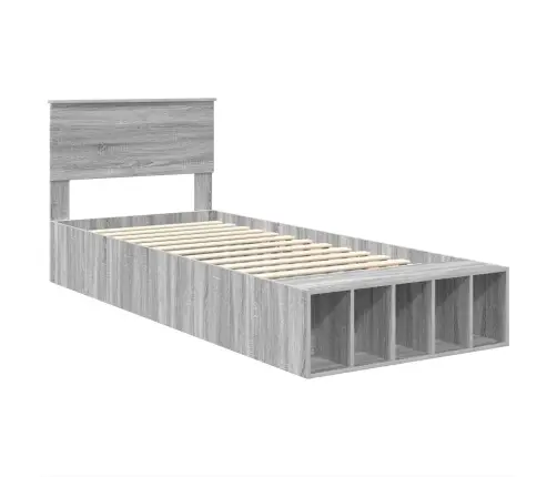 Gultas Rāmis Pelēks Sonoma 90 X 200 Cm Inženierijas Koks Vidaxl