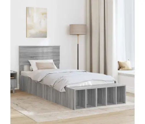 Voodi Raam Riiuliga Peaga Hall Sonoma 75 X 190 Cm Tehispuit