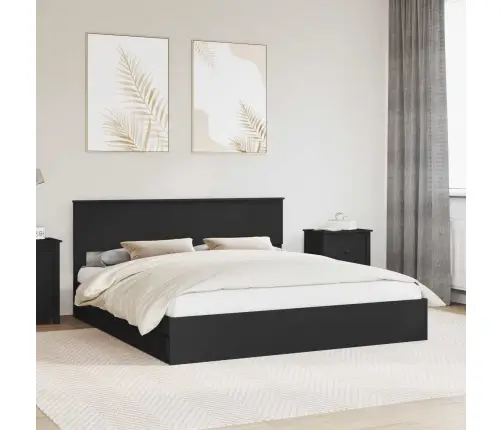 Gultas Rāmis Ar Atvilktni Melna 200 X 200 Cm Inženierijas Koks Vidaxl