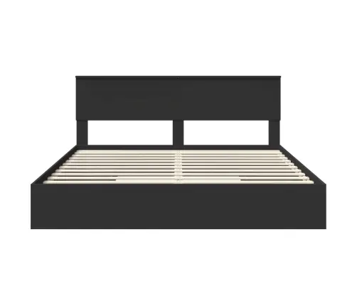 Gultas Rāmis Ar Atvilktni Melna 200 X 200 Cm Inženierijas Koks Vidaxl