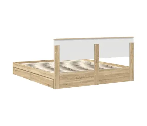 Laos Voodi Peaga Sahtliga Sonoma Tamm 200 X 200 Cm Tehispuit