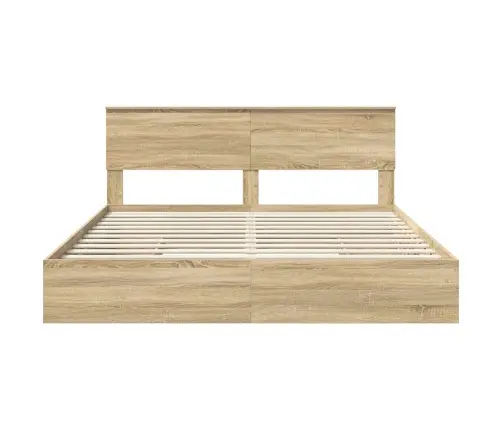 Laos Voodi Peaga Sahtliga Sonoma Tamm 200 X 200 Cm Tehispuit