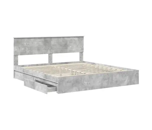 Glabāšanas Gulta Betona Pelēks 200 X 200 Cm Inženierijas Koks Vidaxl