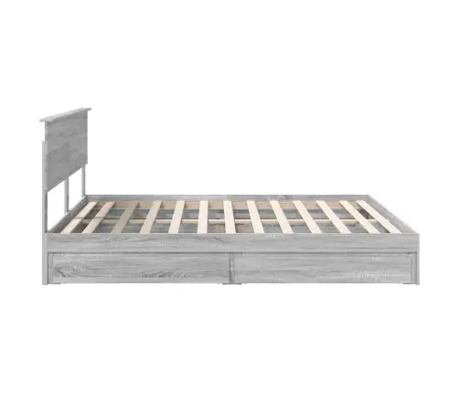 Glabāšanas Gulta Pelēks Sonoma 200 X 200 Cm Inženierijas Koks Vidaxl