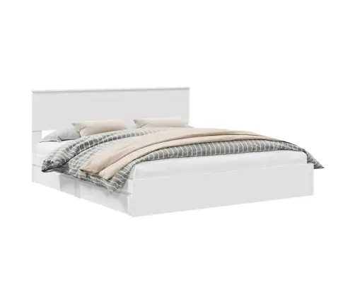 Saugos Lova Su Galvūgalio Balta 180 X 200 Cm Apdirbta Mediena