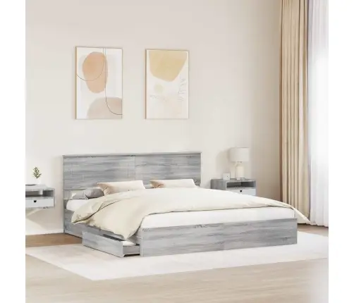 Laos Voodi Peaga Sahtliga Hall Sonoma 180 X 200 Cm Tehispuit