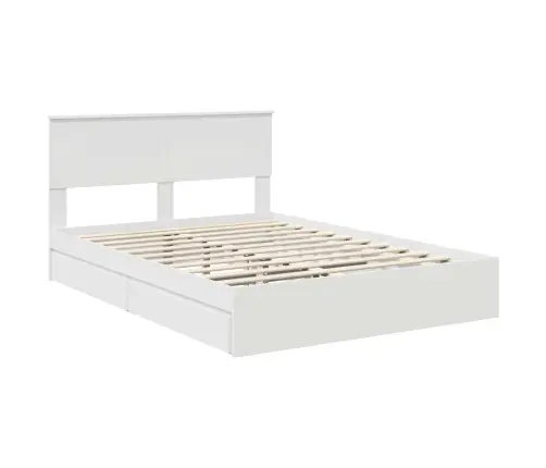 Saugos Lova Su Galvūgalio Balta 160 X 200 Cm Apdirbta Mediena