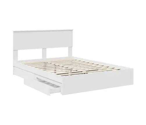 Saugos Lova Su Galvūgalio Balta 160 X 200 Cm Apdirbta Mediena