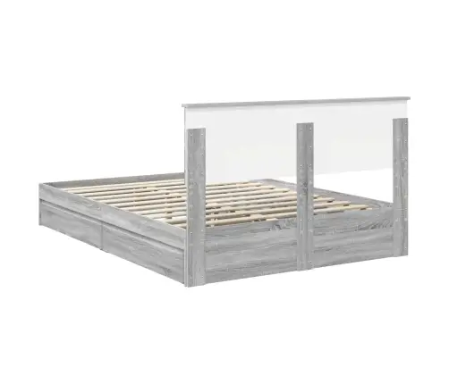 Glabāšanas Gulta Pelēks Sonoma 160 X 200 Cm Inženierijas Koks Vidaxl