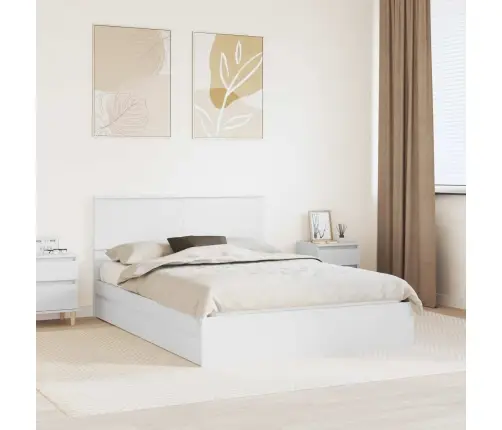 Glabāšanas Gulta Balts 150 X 200 Cm Inženierijas Koks Vidaxl