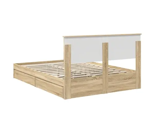 Glabāšanas Gulta Sonoma Ozols 150 X 200 Cm Inženierijas Koks Vidaxl