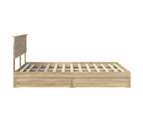 Glabāšanas Gulta Sonoma Ozols 150 X 200 Cm Inženierijas Koks Vidaxl