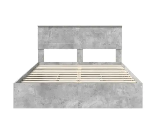 Glabāšanas Gulta Betona Pelēks 140 X 190 Cm Inženierijas Koks Vidaxl