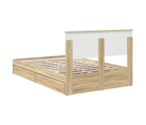 Glabāšanas Gulta Sonoma Ozols 135 X 190 Cm Inženierijas Koks Vidaxl