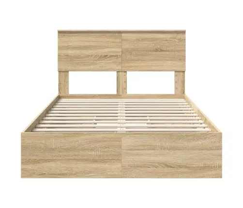 Glabāšanas Gulta Sonoma Ozols 135 X 190 Cm Inženierijas Koks Vidaxl