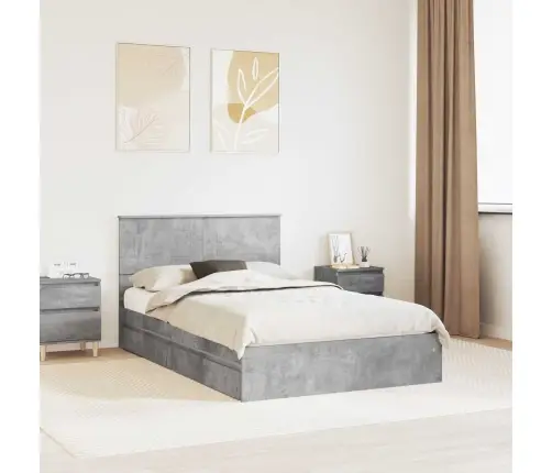 Voodi Raam Sahtliga Peaga Betoonhall 135 X 190 Cm Tehispuit