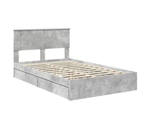 Voodi Raam Sahtliga Peaga Betoonhall 135 X 190 Cm Tehispuit