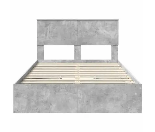 Voodi Raam Sahtliga Peaga Betoonhall 135 X 190 Cm Tehispuit